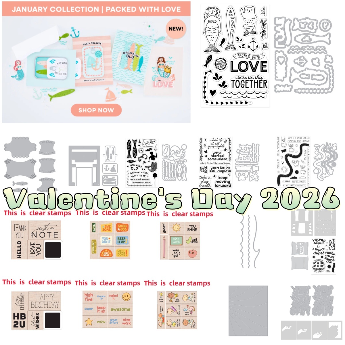 Food Stamps Snacks - Cetakan Logam Love Wavy Lines Snack