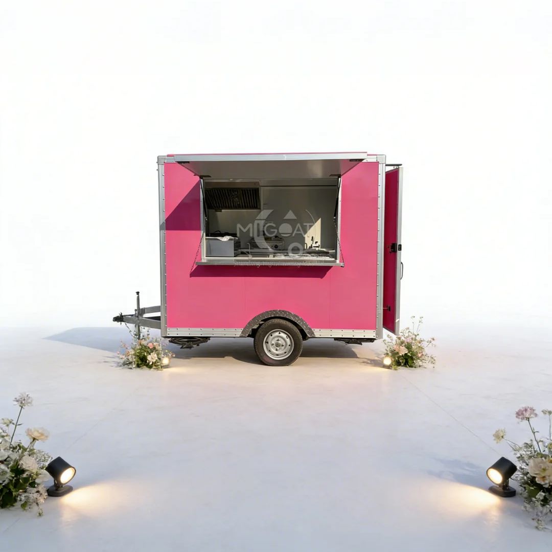 Food E Snacks - Gerobak Makanan Keliling Warna Pink Trendi,