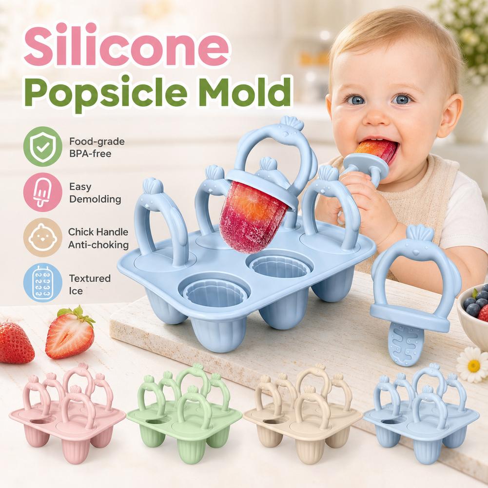 Homemade Food Snacks - 1set Cetakan Es Loli Silikon Enam