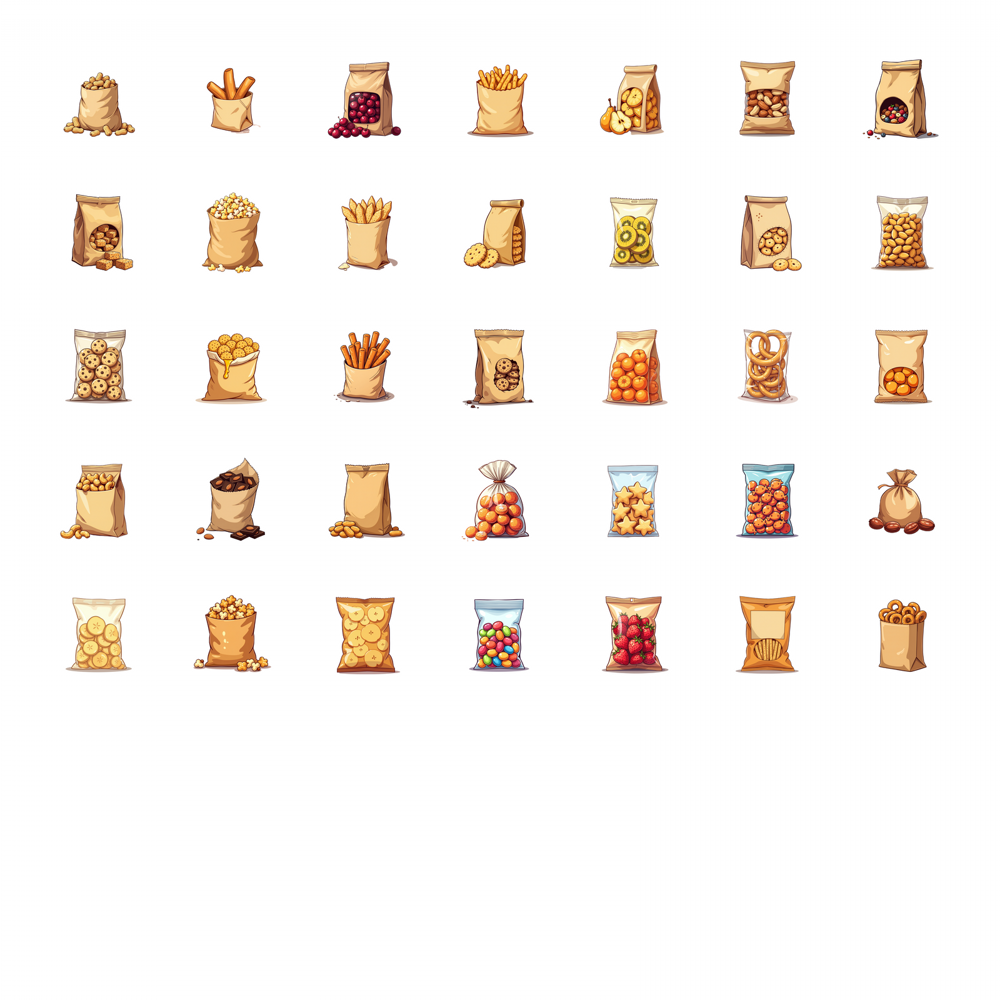 35 Buah-100 Buah Stiker Renyah - Junk Food Snacks ulasan dan harga