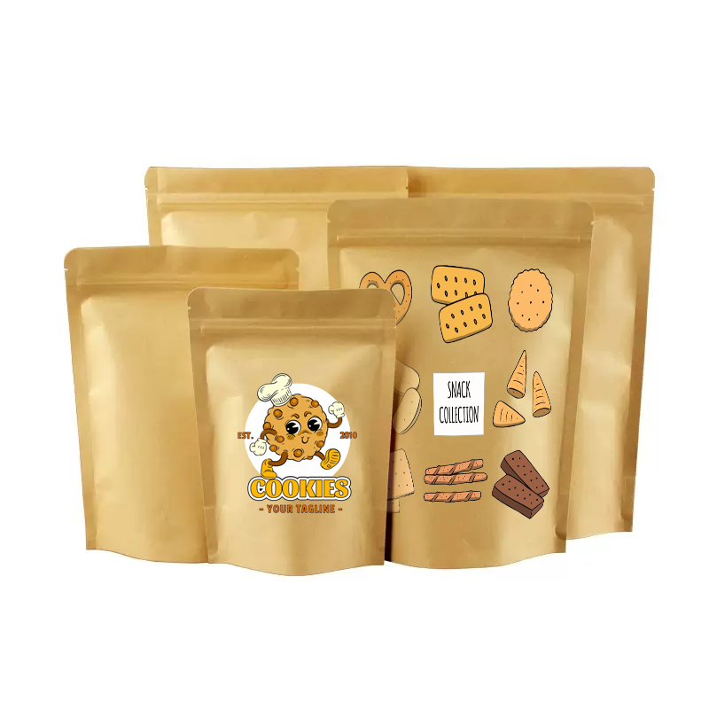 Kemasan Kantong Kertas Kraft C - Food Snacks Logos ulasan dan harga