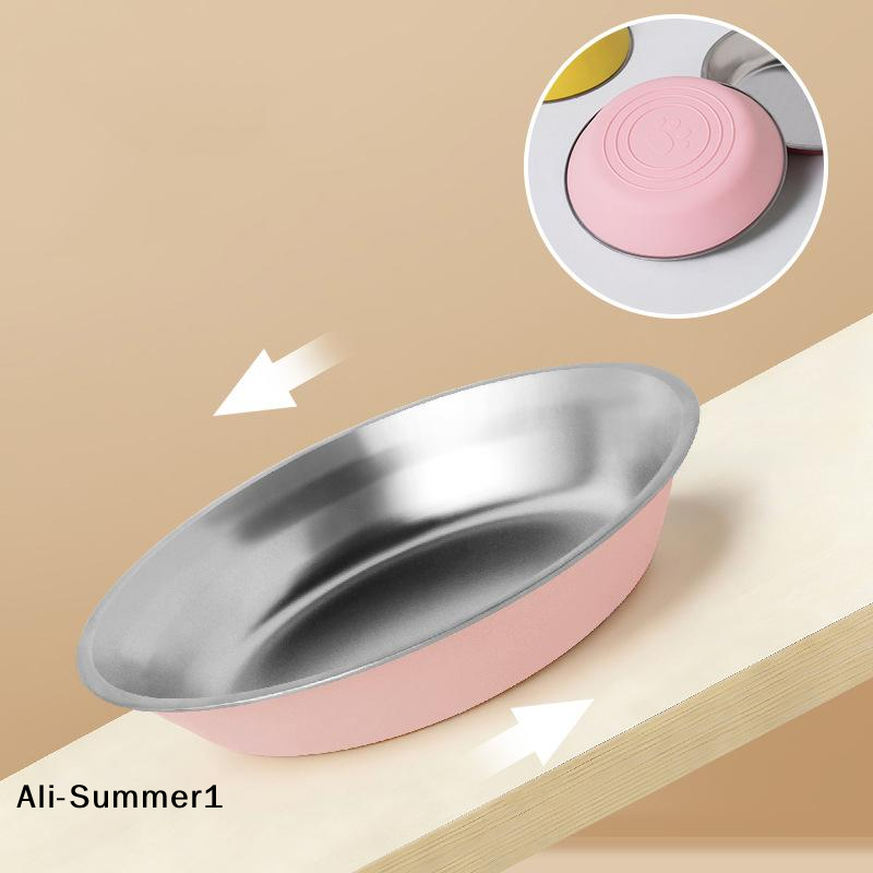 【E】Piring Kucing Bahan Stainle - Food E Snacks ulasan dan harga