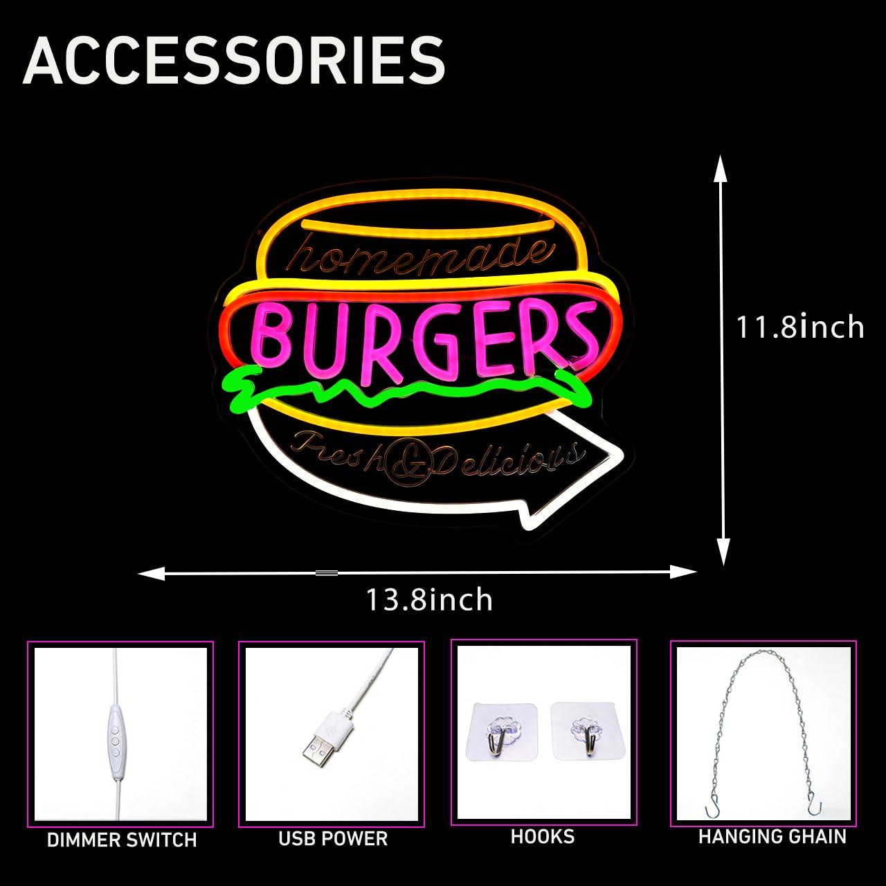 Lampu Neon Burger Buatan Sendi - Homemade Food Snacks ulasan dan harga
