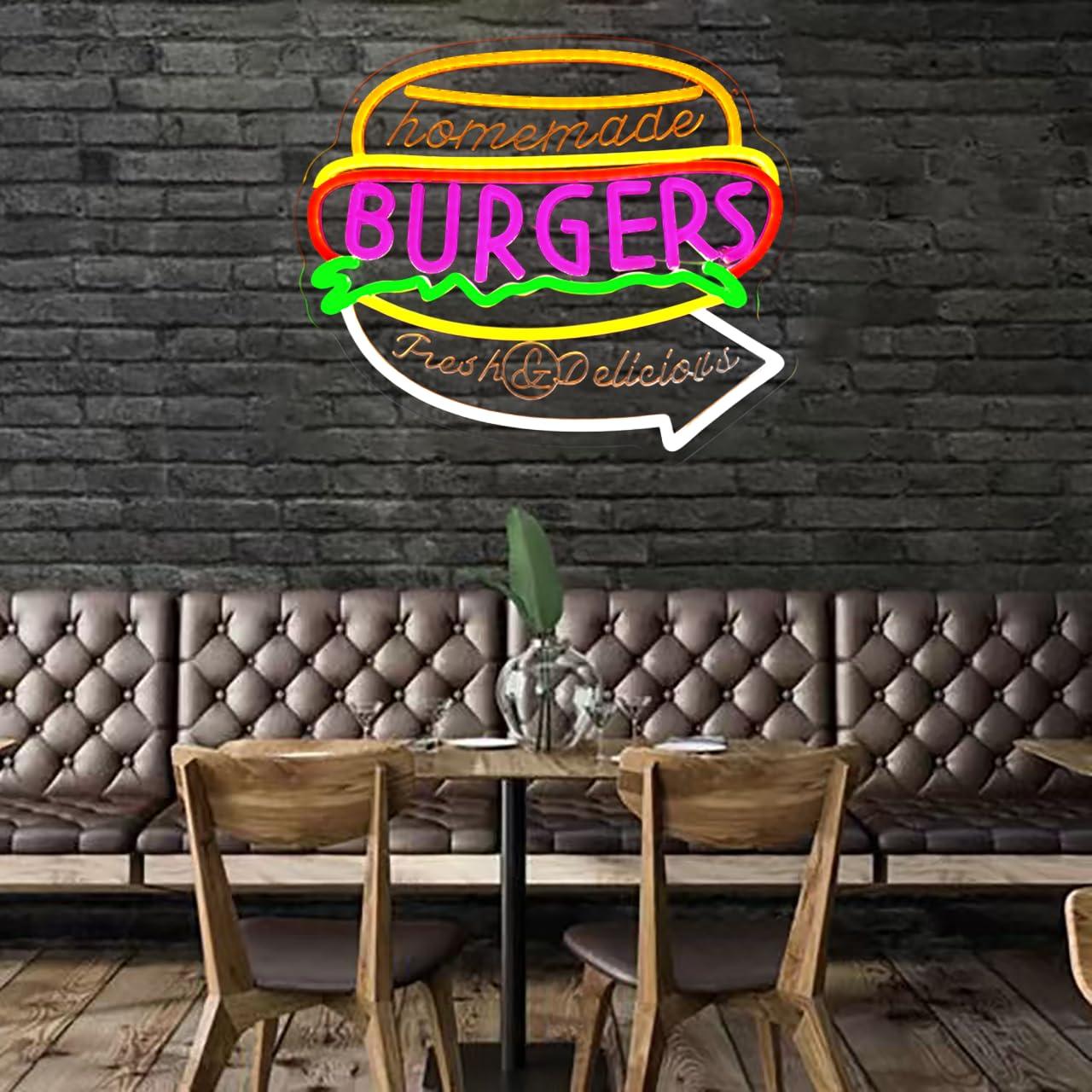 Lampu Neon Burger Buatan Sendi - Homemade Food Snacks ulasan dan harga