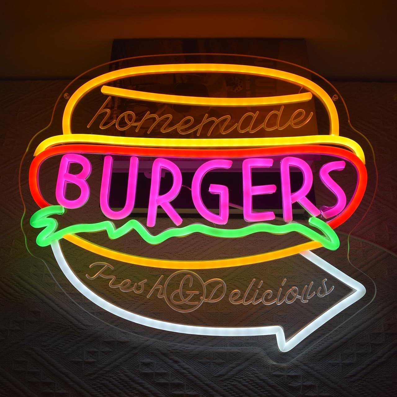 Lampu Neon Burger Buatan Sendi - Homemade Food Snacks ulasan dan harga